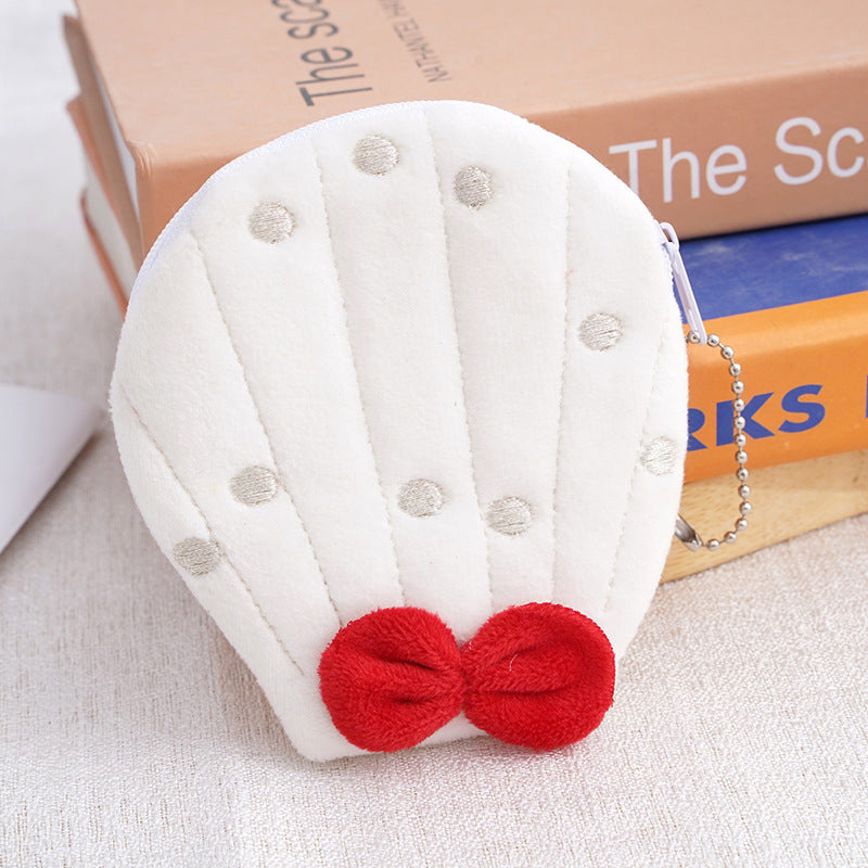 Wholesale Plush Scallop Children's Coin Purse Keychain